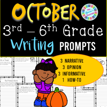 Preview of October Writing Prompts - 3rd grade, 4th grade, 5th grade, 6th grade