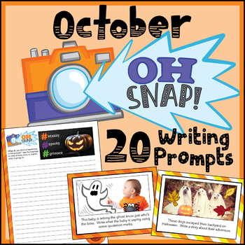 Preview of Halloween Writing Prompts Activities - October Fall Writing Prompts with Picture