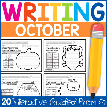 Preview of Kindergarten Writing Prompts: Interactive & Guided Writing for October