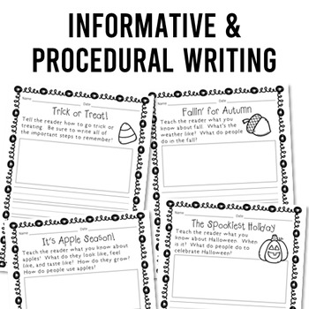 October Writing Prompts - Kindergarten, 1st grade, 2nd grade | TpT