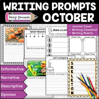 Preview of October Writing Prompts | October Themed Writing Journal