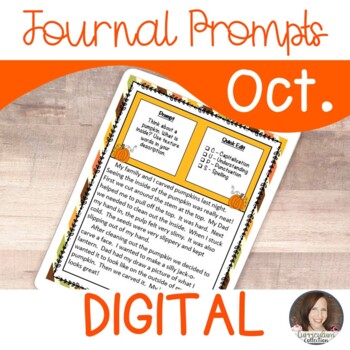 Preview of October Writing Prompts to use with Google Classroom™ | Creative Writing Digital