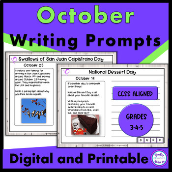 October Writing Prompts with Video & Website Links Hyperdoc by ...