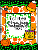 October primary supply teacher bag of tricks