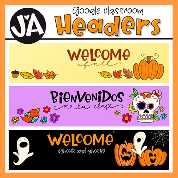 Preview of October themed Google Classroom Headers