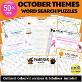 Breast Cancer Awareness Month Word Search Puzzle Activity Worksheet