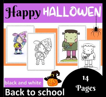 Preview of Octobre Coloring Halloween -Preschool -coloring Worksheets for kids pdf