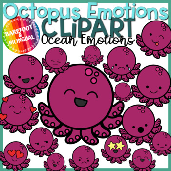 Preview of Octopus Clipart - Emotions - Ocean Animals Clipart