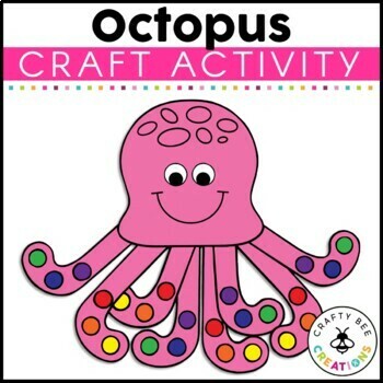 Preview of Octopus Craft Ocean Animals Habitat Activities Sea Life Theme Bulletin Board