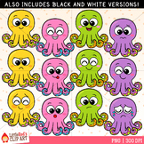 Octopus Faces Emoji Emotions Clip Art