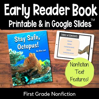 Preview of Octopus Ocean Animals Adaptations Nonfiction Book Level G for First Grade