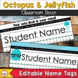 Octopus and Jellyfish Theme Classroom Decor Desk Name Tags