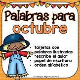 October Vocabulary Words in SPANISH - Octubre