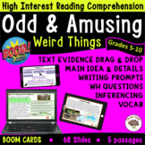 Odd & Amusing Reading Comprehension Boom Cards, Grades 5-1