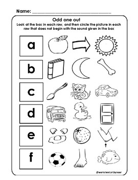 English Worksheet Odd One Out