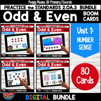 Preview of Odd and Even CCSS.2.OA.C.3 BOOM Cards | Digital Resources BUNDLE