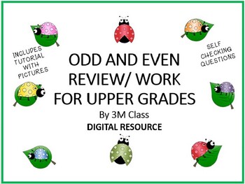 Preview of Odd &Even Digital Tutorial and Digital Self Checking Practice for Upper Grades