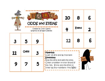 Odd and Even Games by Cindy Calenti | Teachers Pay Teachers