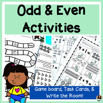 Preview of Odd and Even Games, Task Cards, and Worksheets | Odd & Even Activities