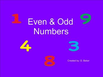Preview of Odd and Even Number Smartboard Practice