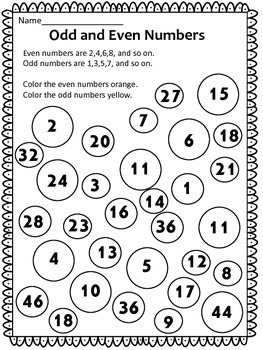 Preview of FREE:  Odd and Even Numbers