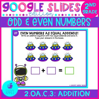 Preview of Odd and Even Numbers 2nd Grade Math Google Slides Distance Learning