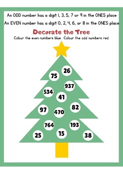 Odd and Even Numbers Sort Christmas Theme