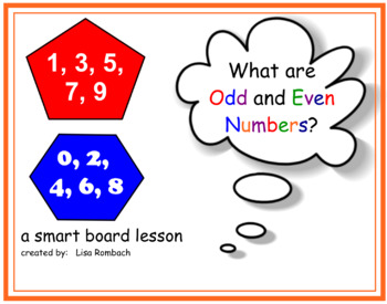 Preview of Odd and Even Numbers Math SmartBoard Lesson for Primary Grades