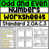 Odd and Even Numbers No Prep Worksheets Standard 2.OA.C.3 