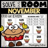 Odd and Even Numbers Thanksgiving Math November Center Act