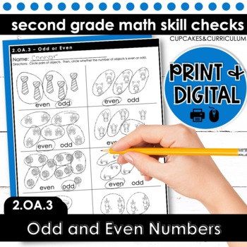 Preview of Odd and Even Numbers Worksheets Second Grade Math 2.OA.3