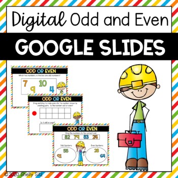 Preview of Odd and Even Numbers Google Slides-Digital Activities 2.OA.3