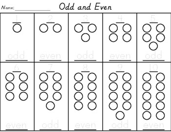 Preview of Odd and Even Numerals and Counters