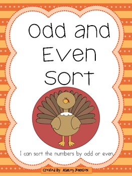 Preview of Odd and Even Sort Thanksgiving Theme