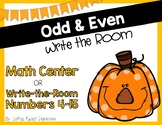 Odd and Even Write the Room or Center pumpkin theme