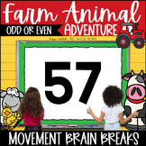 Odd or Even Farm Animal Adventure Movement Break Activity