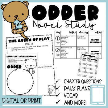 Preview of Odder by Katherine Applegate | Novel Study | Printable | Independent Work Packet