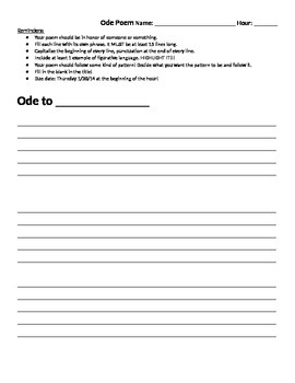 how to write an ode template