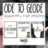 Ode to Geode Decor Editable Classroom Rules Posters
