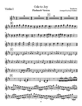 delikatesse Sammenligne Ubestemt Ode to Joy - Flashmob Version - Violin I by Amy Gardner | TPT