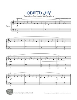 Ode to Joy | Sheet Music for Easy Piano - Play and Series