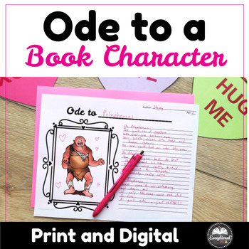 Preview of Ode to a Book Character - Fun Poetry Activity - Valentine's Creative Writing