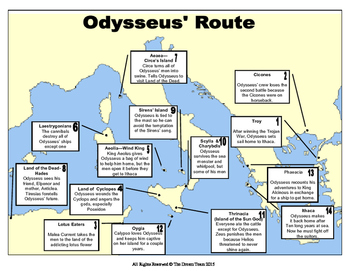Preview of Odyssey Map - Sequencing Odysseus' Travels for Students and Teachers