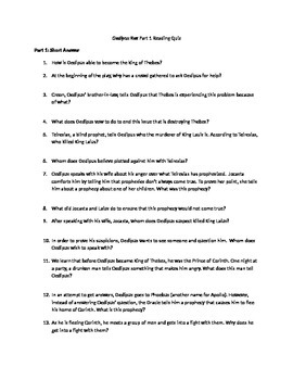 Oedipus Rex Test Worksheets Teaching Resources Tpt