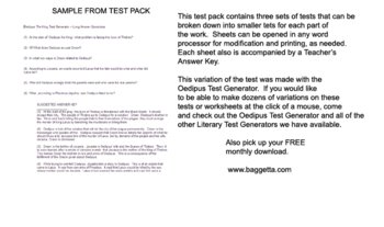 Preview of Oedipus the King Test Pack