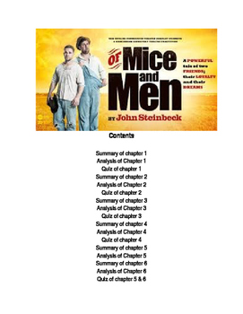 Preview of Of Mice And Men Summary, Anslysis, Quizzes