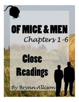 Preview of Of Mice And Men by John Steinbeck Close Readings & Activities