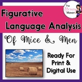 Of Mice And Men by John Steinbeck Figurative Language Task Cards