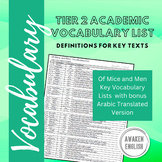 Of Mice and Men: Academic Vocabulary List