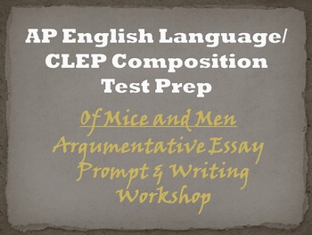 Preview of Of Mice and Men Argumentative Essay Workshop